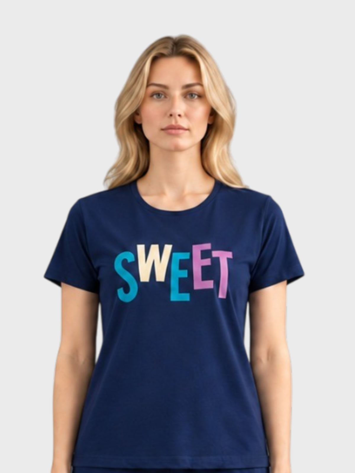 Navy Blue "Sweet" Pajama Set