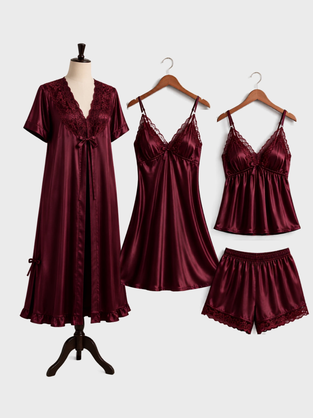 Maroon Luxe Silk Set