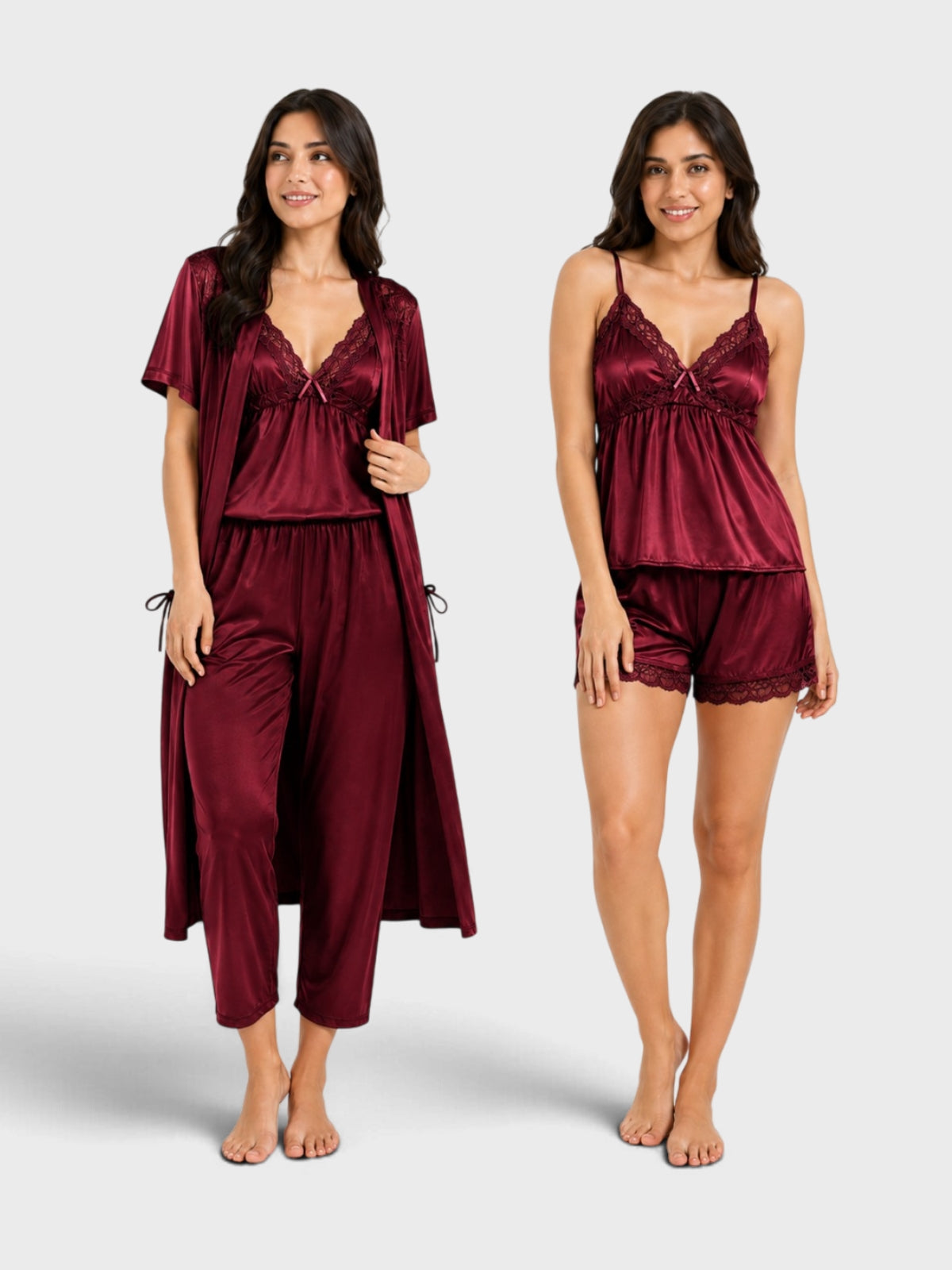 Maroon Luxe Silk Set