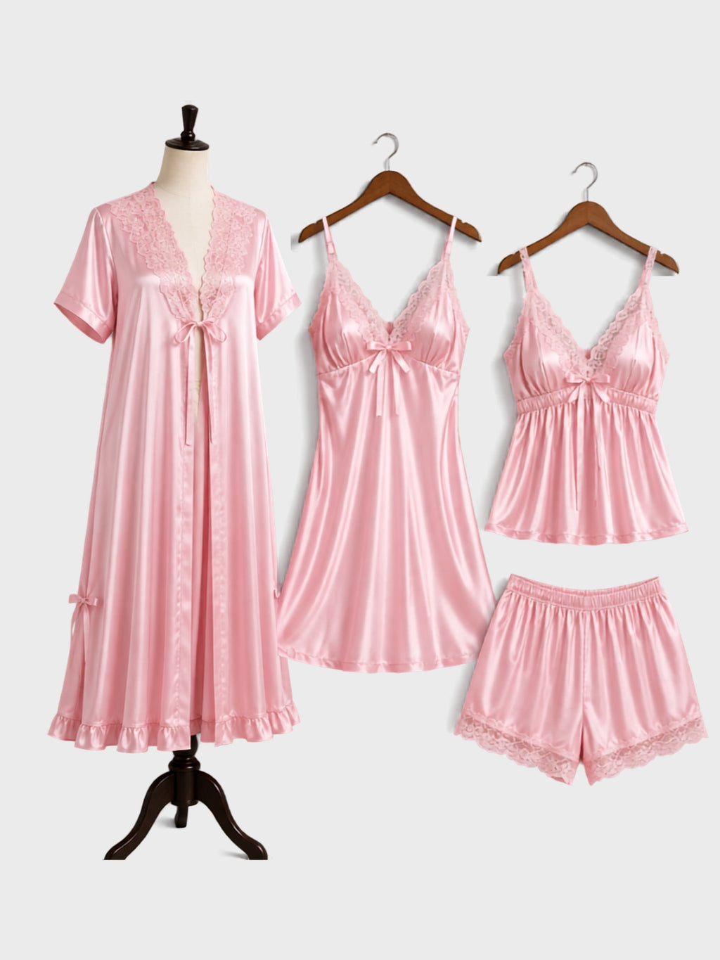 Blush Silk Lace Nightwear Set