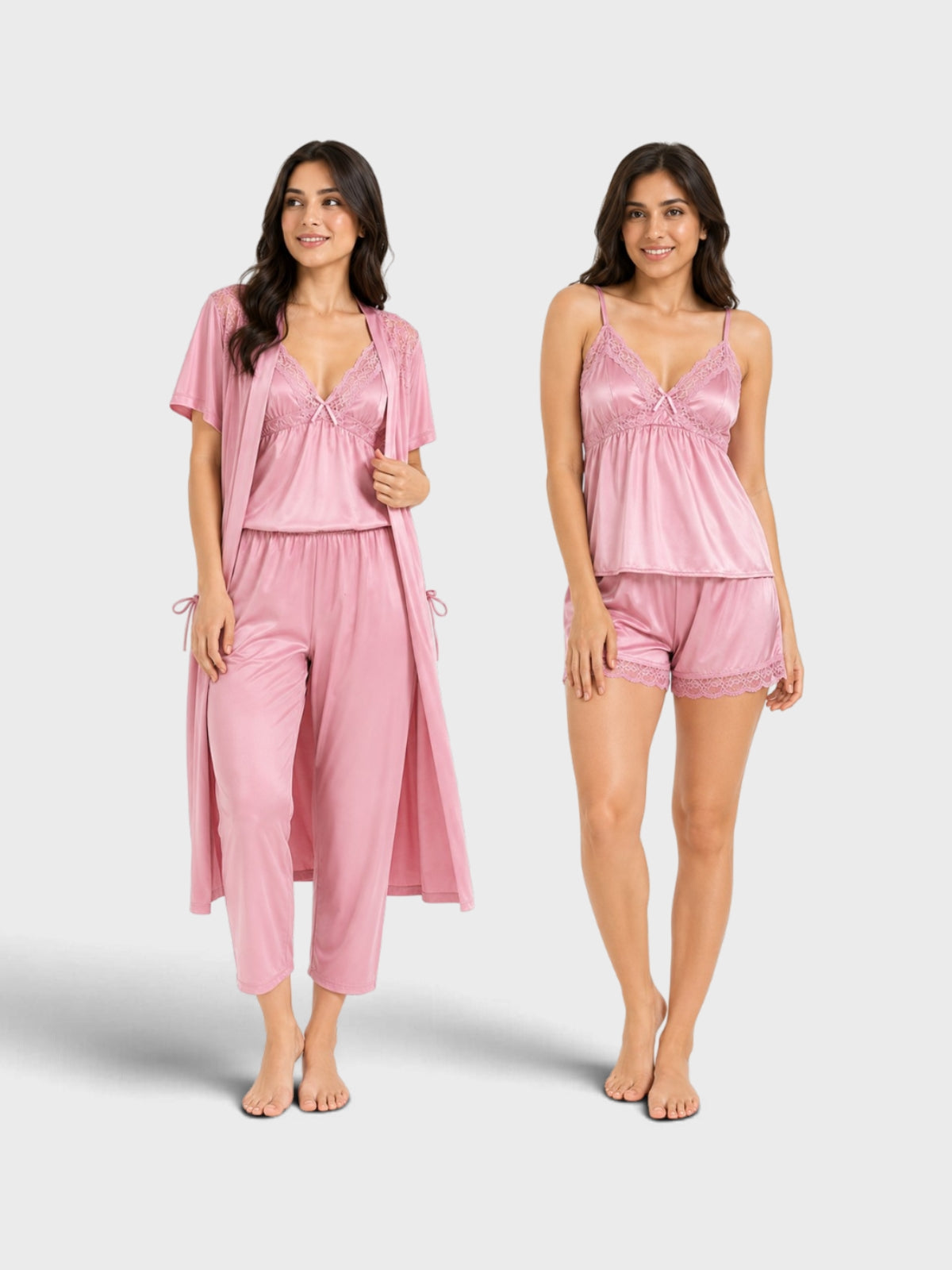 Blush Silk Lace Nightwear Set