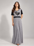 Love Heart Gingham Maxi Dress