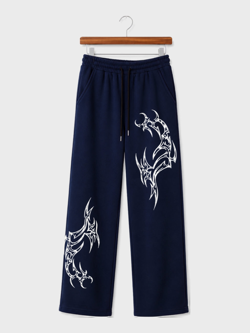 Navy Tribal Print Straight Fit Jogger