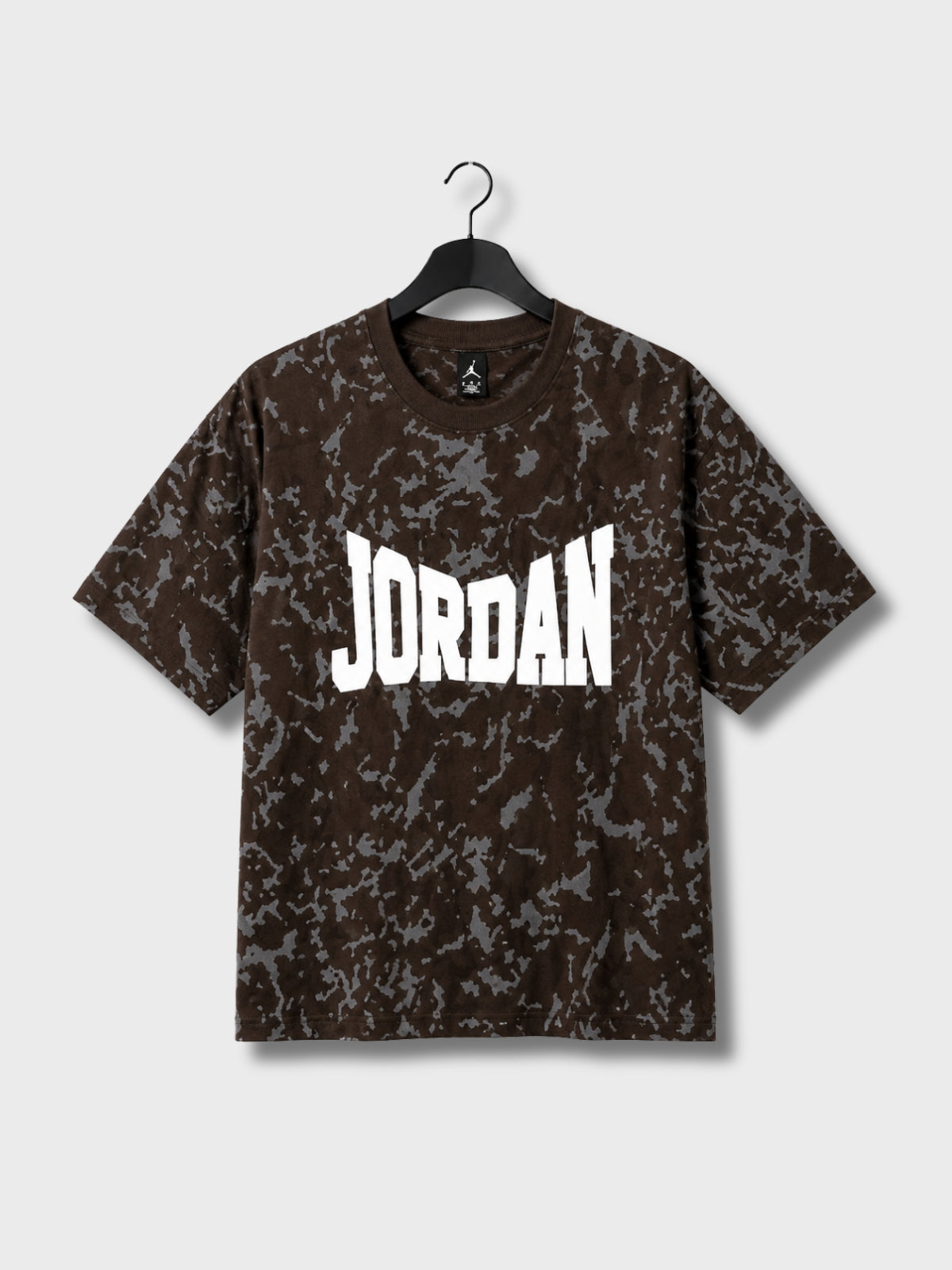 Brown Tie-Dye Jordan Print Oversized T-Shirt
