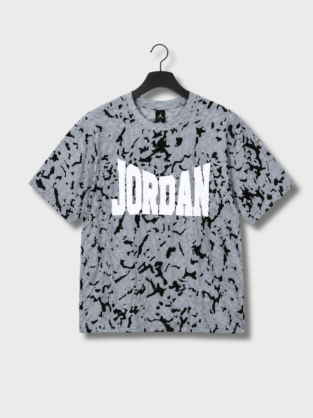 Grey Tie-Dye Jordan Print Oversized T-Shirt