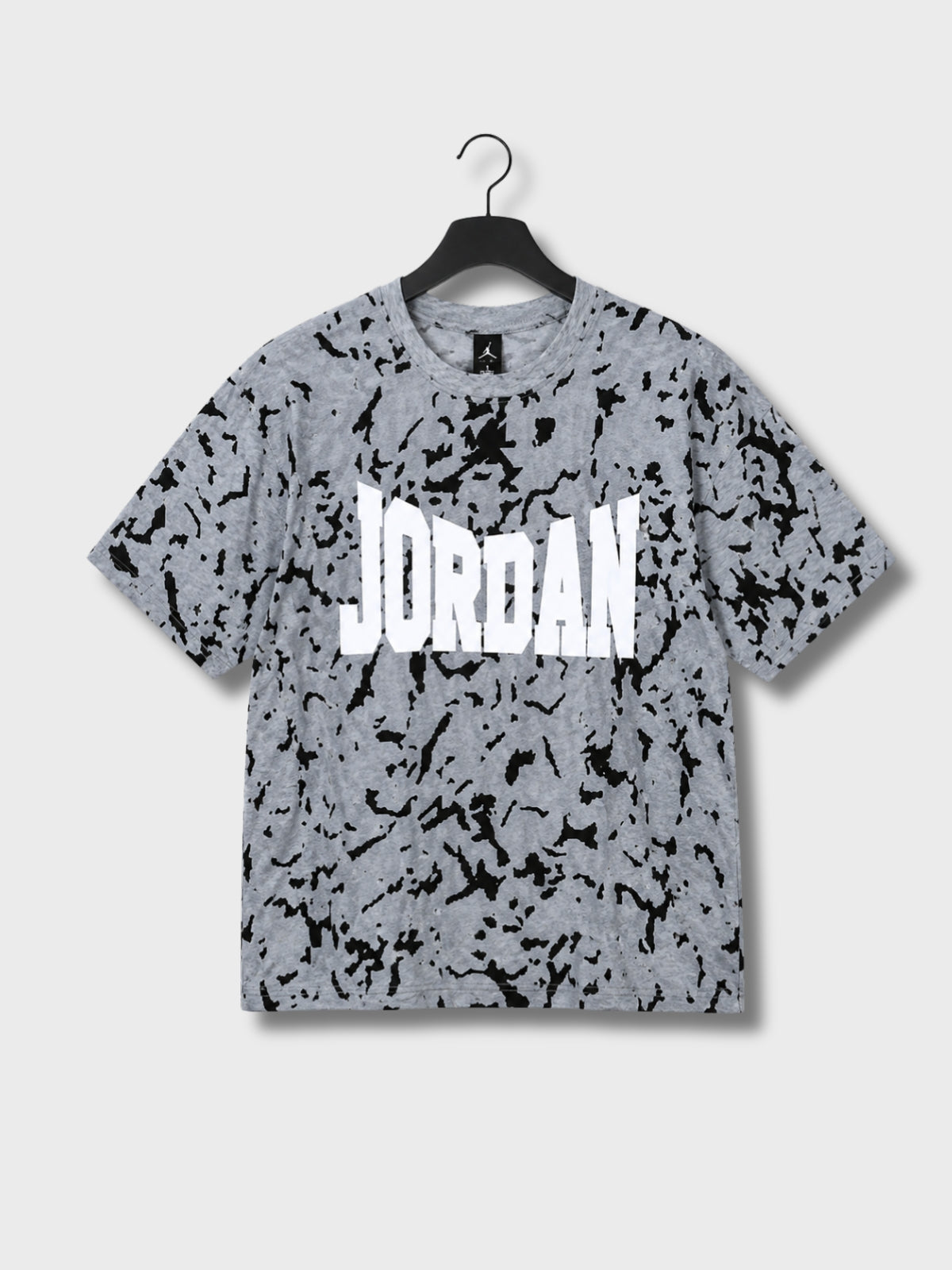 Grey Tie-Dye Jordan Print Oversized T-Shirt