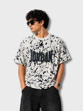 White Tie-Dye Jordan Print Oversized T-Shirt