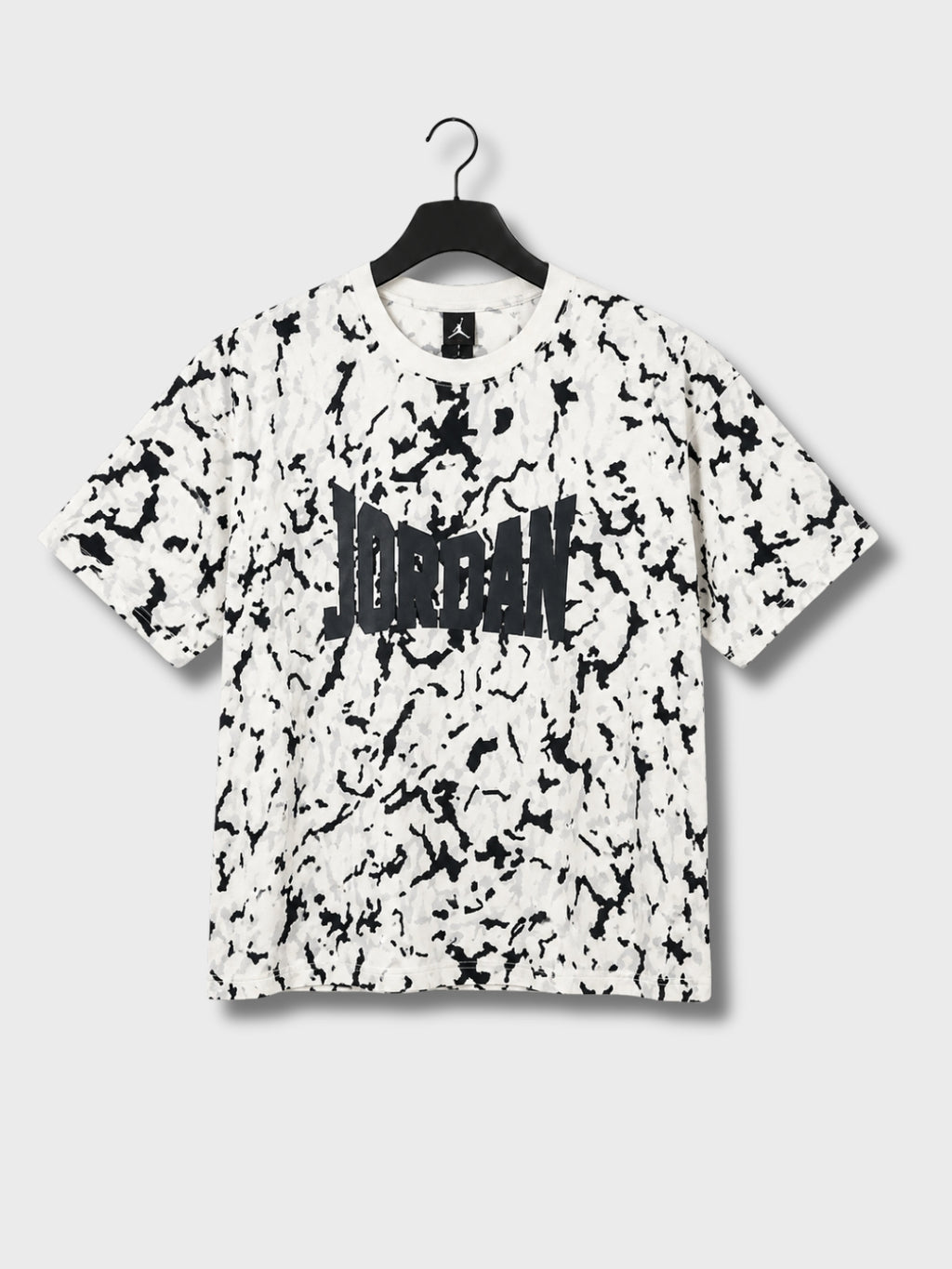 White Tie-Dye Jordan Print Oversized T-Shirt