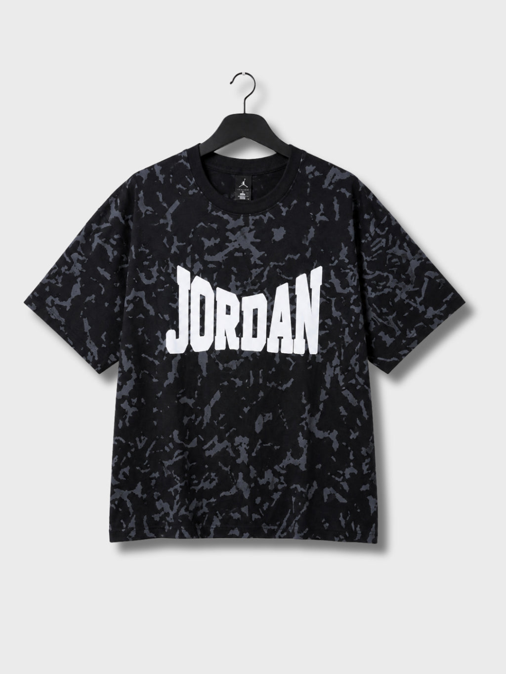 Black Tie-Dye Jordan Print Oversized T-Shirt