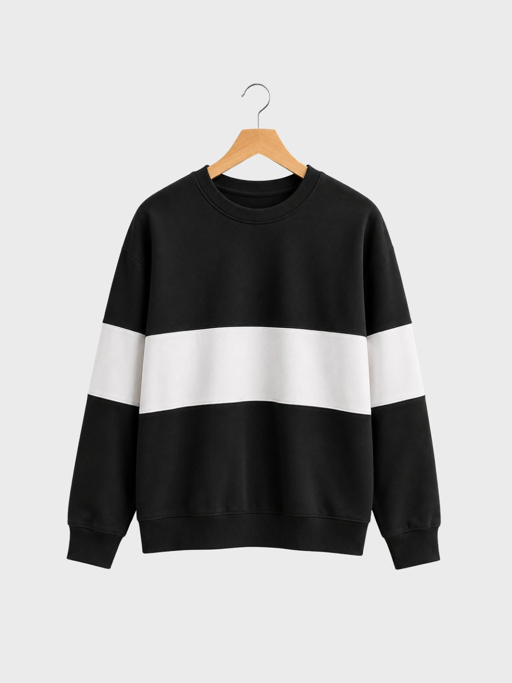 Black & White Colorblock Oversized Sweatshirt