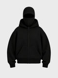 Black Full-Zip Balaclava Hoodie