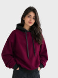 Maroon & Black Fleece Hoodie