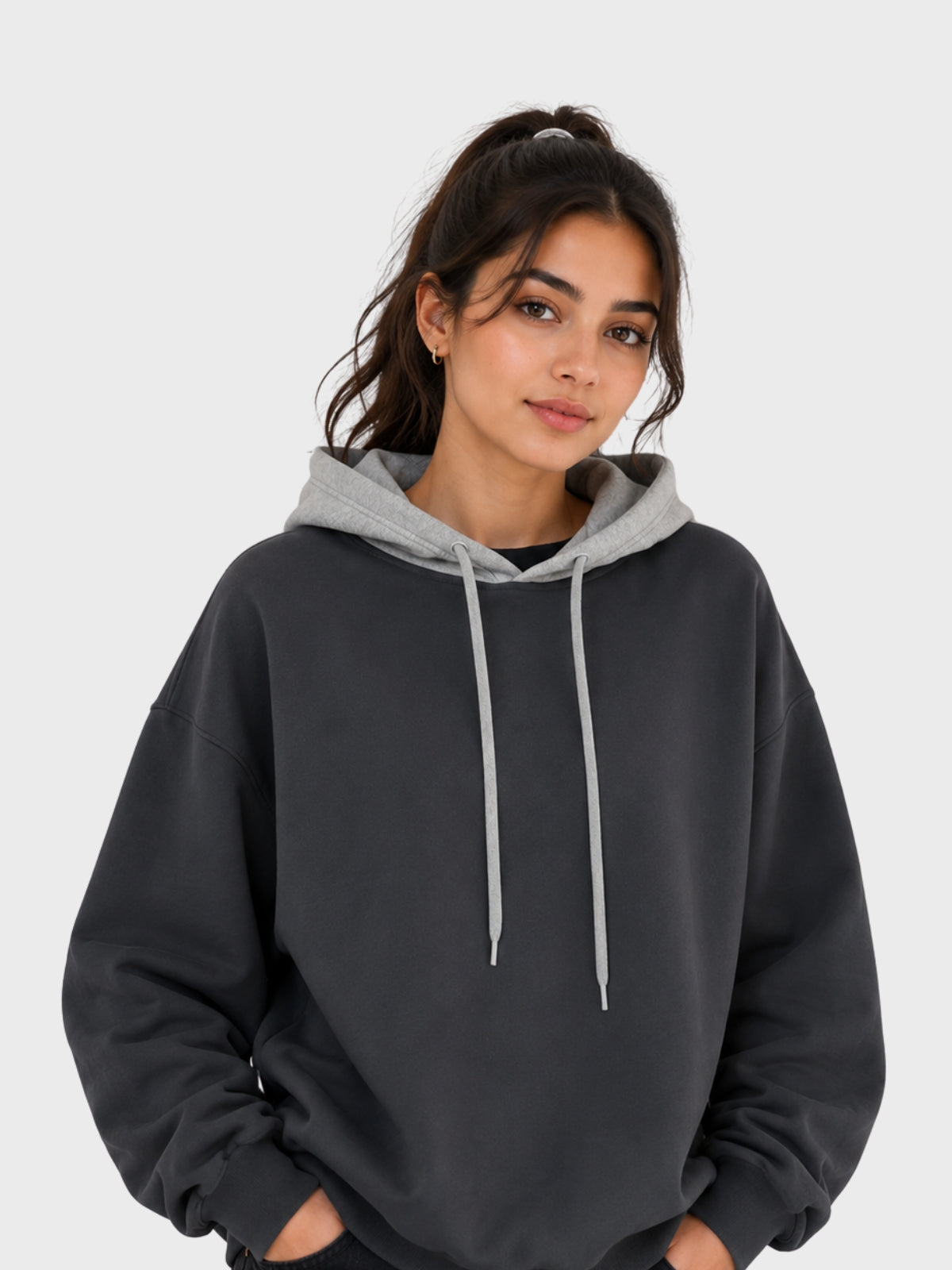 Charcoal & Grey Oversized Hoodie
