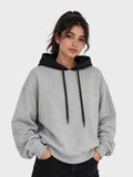 Grey & Black Contrast Hoodie