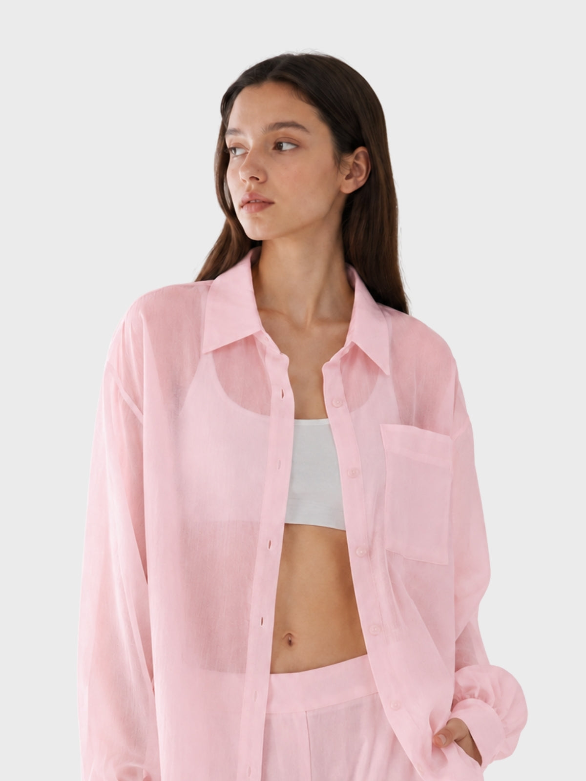 Soft Pink Button-Up Shirt
