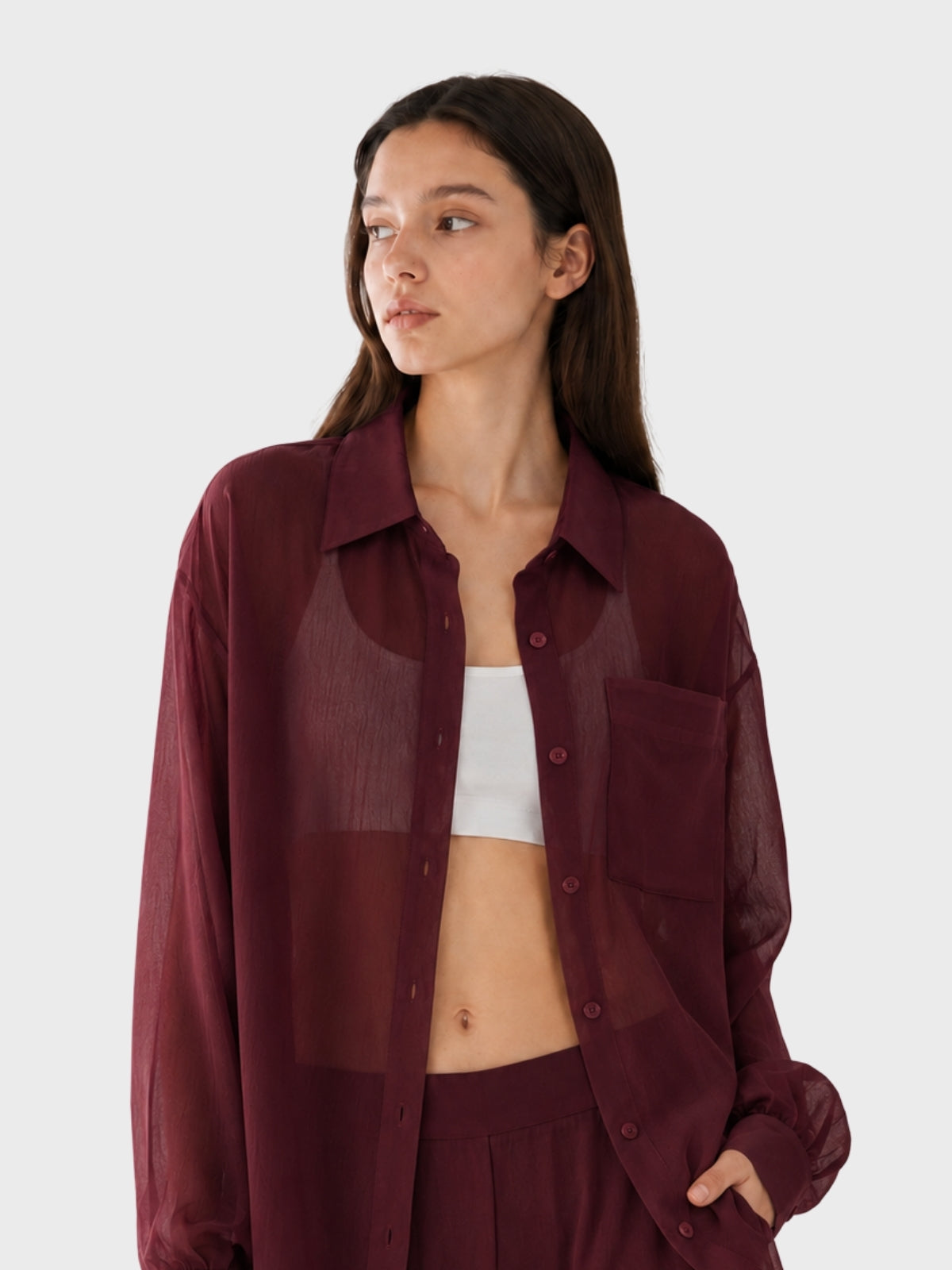Deep Wine Button-Up Shirt