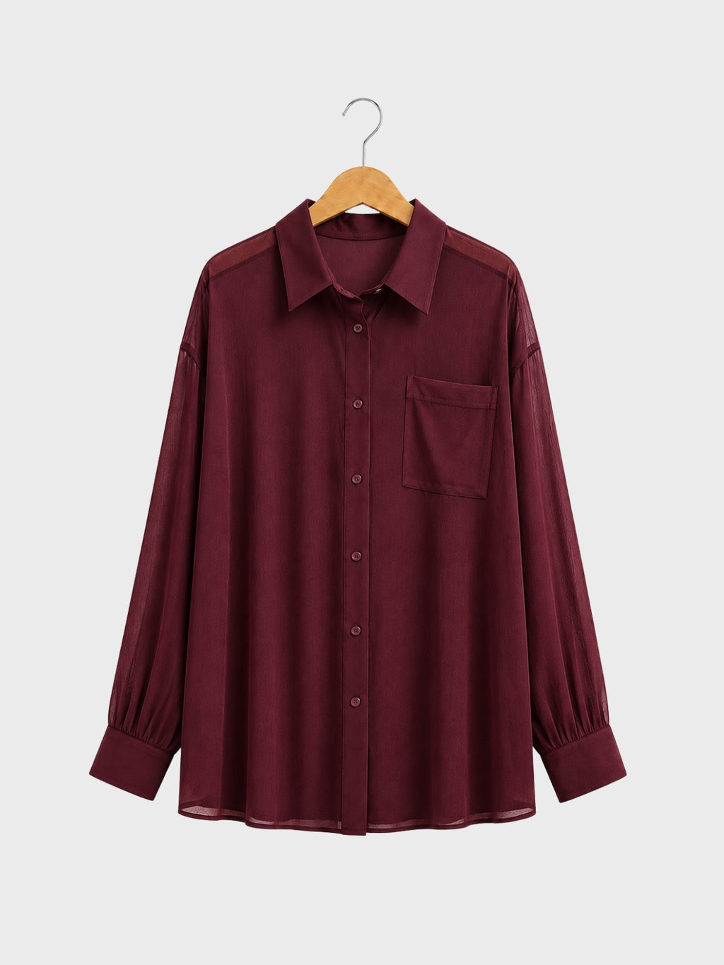 Deep Wine Button-Up Shirt