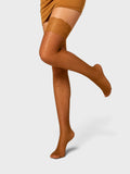 Caramel Brown Polka Dot Thigh High Stockings