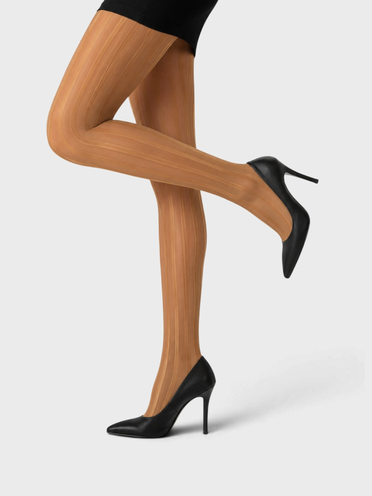 Nude Vertical Stripe Sheer Tights