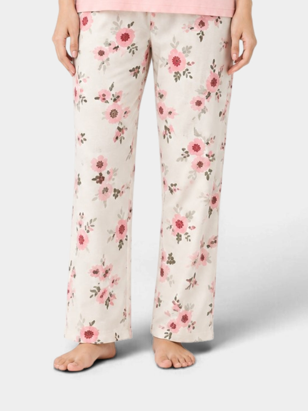 Pink Floral Pocket 2-Piece Night Suit