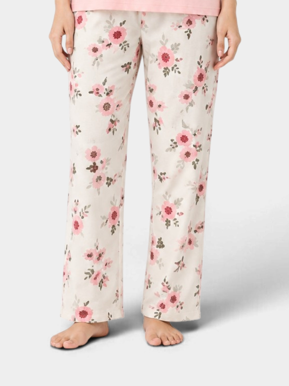 Pink Floral Pocket 2-Piece Night Suit