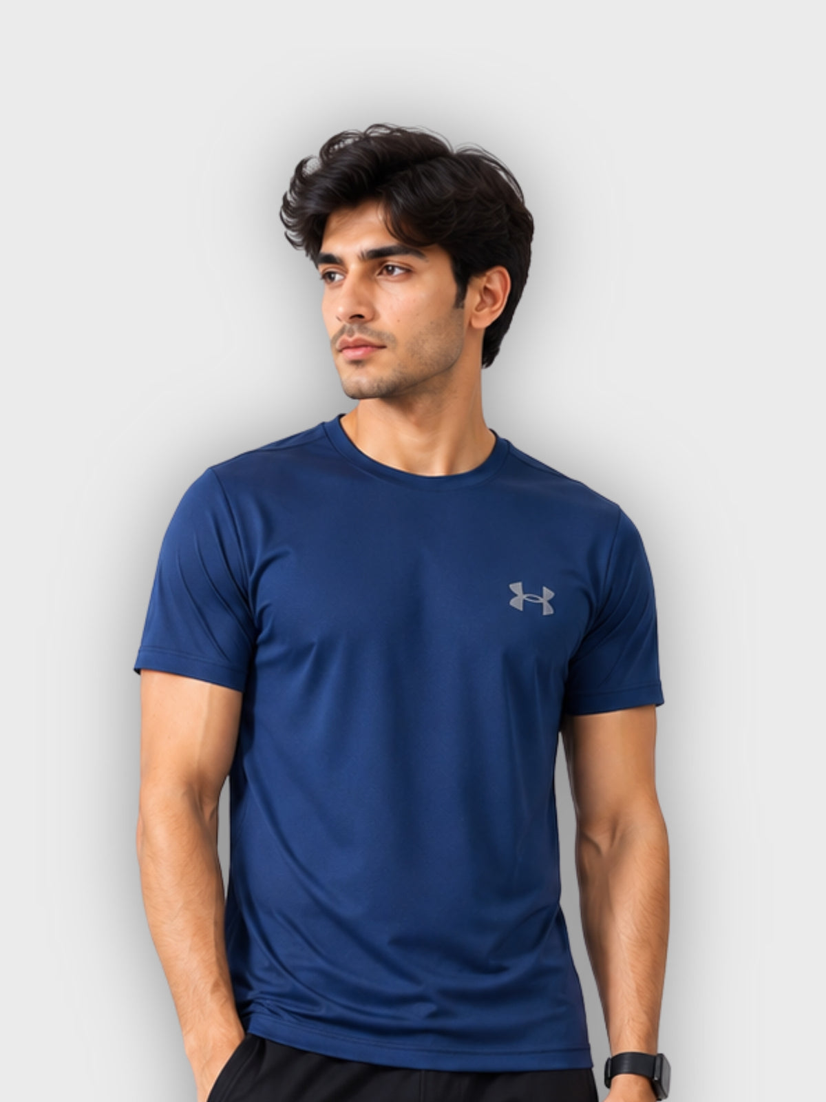 Navy Blue Dry-Fit Sports T-Shirt