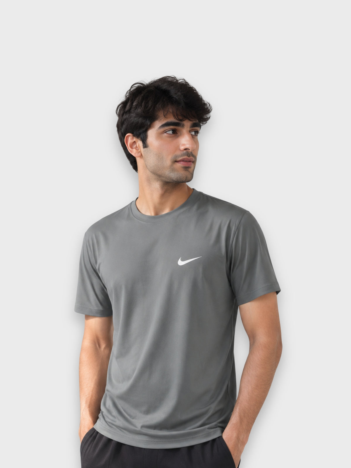 Grey Dry-Fit Sports T-Shirt