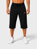 Black Dry-Fit Sports Capri Shorts